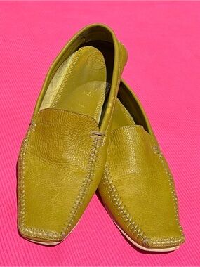 48 Hours Pistachio Green Nappa Leather Loafers - Size 8